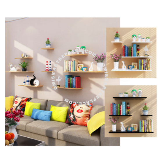 【Ready Stock Msia】4 Pcs Set Floating Wall Shelves Rack Living Room Shelf Rack / Shelve Rak Dinding