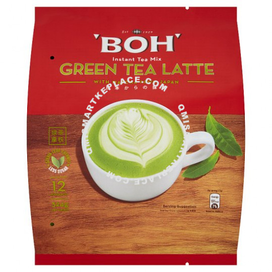 BOH Green Tea Latte Instant Tea Mix 12 Stick Packs x 27g (324g)