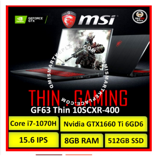 MSI GF65 15.6" FHD Gaming Laptop