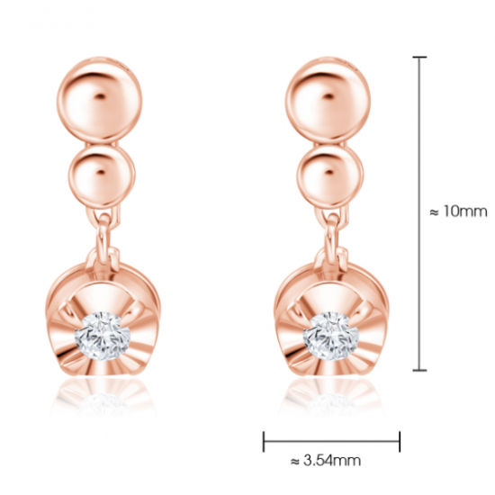 SK JEWELLERY CHLOE DROP ROSE GOLD DIAMOND EARRINGS SDE02322.2