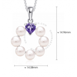 SK JEWELLERY SEA OF HOPE AMETHYST PEARL PENDANT WITH CHAIN