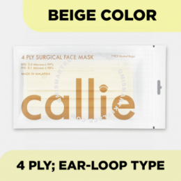 CALLIE 4Ply Premium Surgical Face Mask Beige 7s