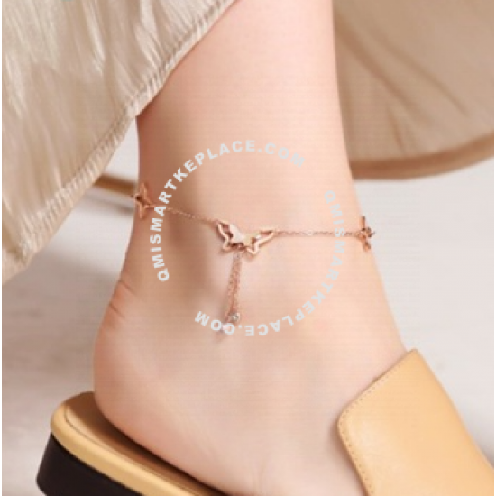 CELOVIS - Chimaera Birdwing Necklace + Anklet Jewellery Set in Rose Gold