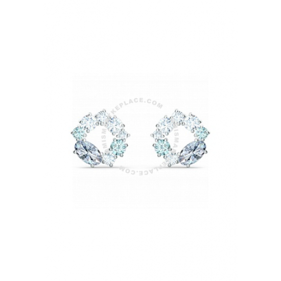 Swarovski  Attract Circle Stud Pierced Earrings, Multicolored, Rhodium plated