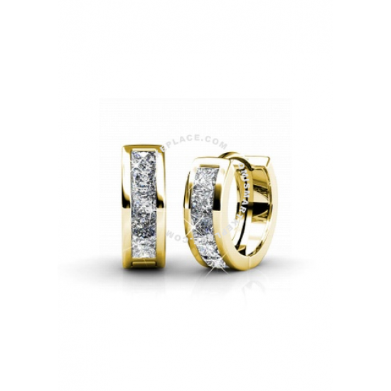 Her Jewellery Square Hoop Earrings (Yellow Gold) with 18K Gold Plated