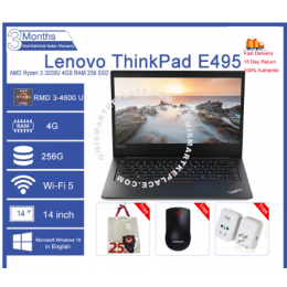 Lenovo ThinkPad E495 AMD Ryzen 3 3200U 4GB RAM, 256 SSD 14