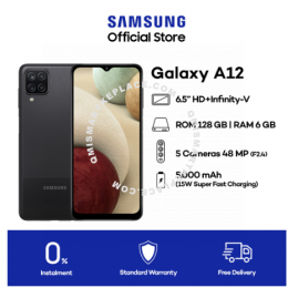 Samsung Galaxy A12 (A125) (Blue, Black) - 6GB RAM - 128GB ROM - 6.5 inch - Android Smartphone