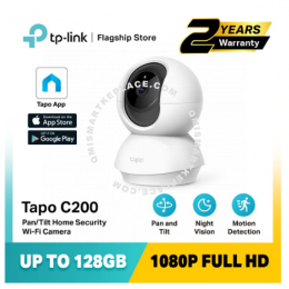 TP-Link WiFi Camera Tapo C200 - 1080HD Full HD IP Camera / Pan Tilt Home Security Wifi Camera (C100,C200)