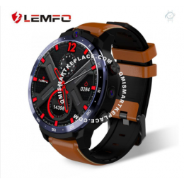 LEMFO LEM12 Pro 4G LTE Smart Watch 4+64GB Android 10.0 GPS Tracker Smartwatch 5MP+8MP Dual Cameras Heart Rate Monitor Pedometer Alarm Clock Calendar Waterproof Sport Watch Compatible